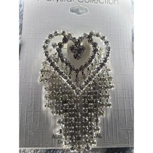 Australian Crystal Heart Waterfall Brouche